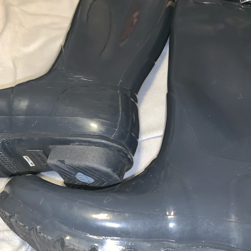 Hunter Glossy dark gray tall Rain Boots classic size 8